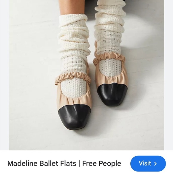 Free People Flats 6.5 foldable tan black Mary Jane cap toe leather - Picture 1 of 11